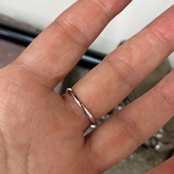 14k Solid White Gold 3 stone Engagement Ring - Picture 6 of 13